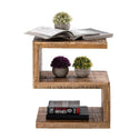 Βοηθητικό τραπέζι ξύλο - σχήμα S - Τραπεζάκι σαλονιού Σίσσυ - Λουλούδι στήλη - Ξύλο μάνγκο