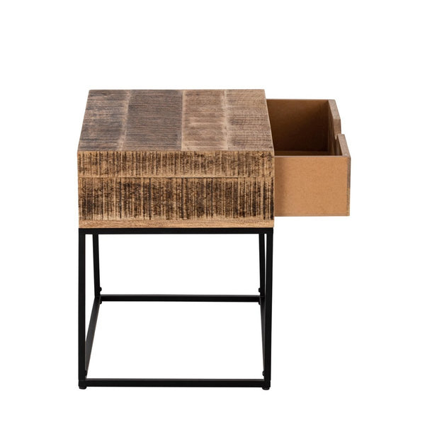 Bedside table wooden bedside table - Night console branded Maya - Side table with metal frame