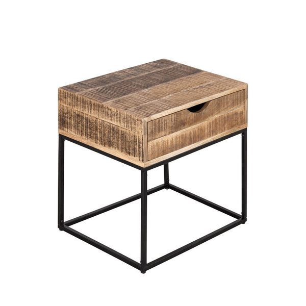 Bedside table wooden bedside table - Night console branded Maya - Side table with metal frame
