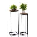 Flower column set - Flower stool Peru square plant stand - W 25 and 20 H 78 and 67 cm