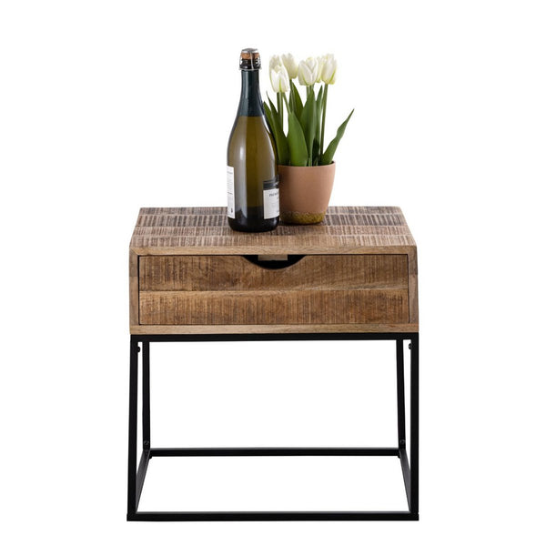 Bedside table wooden bedside table - Night console branded Maya - Side table with metal frame