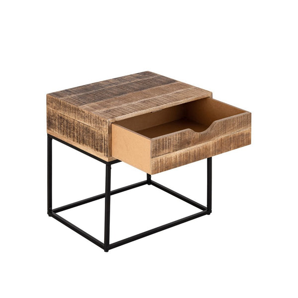 Bedside table wooden bedside table - Night console branded Maya - Side table with metal frame