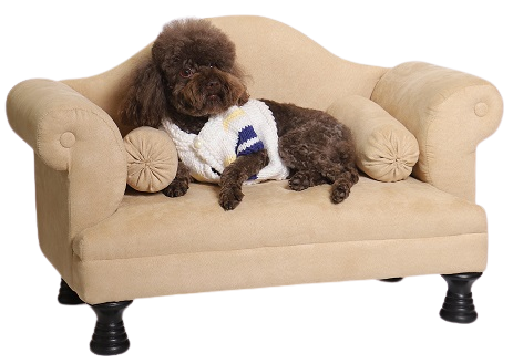 Dog sofa with 2 armrests - beige - dog basket