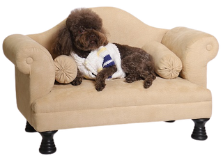 Dog sofa with 2 armrests - beige - dog basket