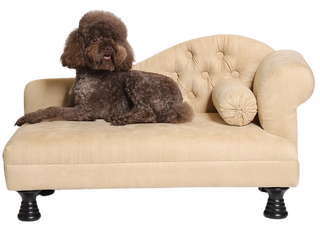 Dog sofa with 1 armrest - beige - dog basket