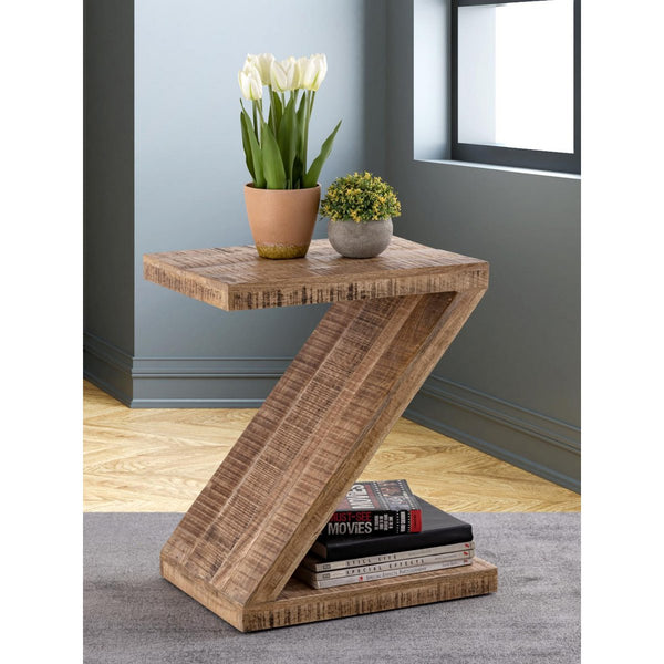 Βοηθητικό τραπέζι ξύλο σχήμα Ζ - Τραπεζάκι σαλονιού Zoro - Τραπεζάκι λουλουδιών - Ξύλο μάνγκο