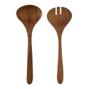 Μαχαιροπίρουνα σαλάτας από ξύλο τικ - που αποτελούνται από δύο κουταλιές σαλάτας