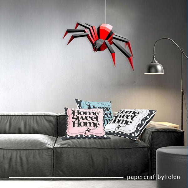 DIY/do it yourself spider - Μαύρο και κόκκινο